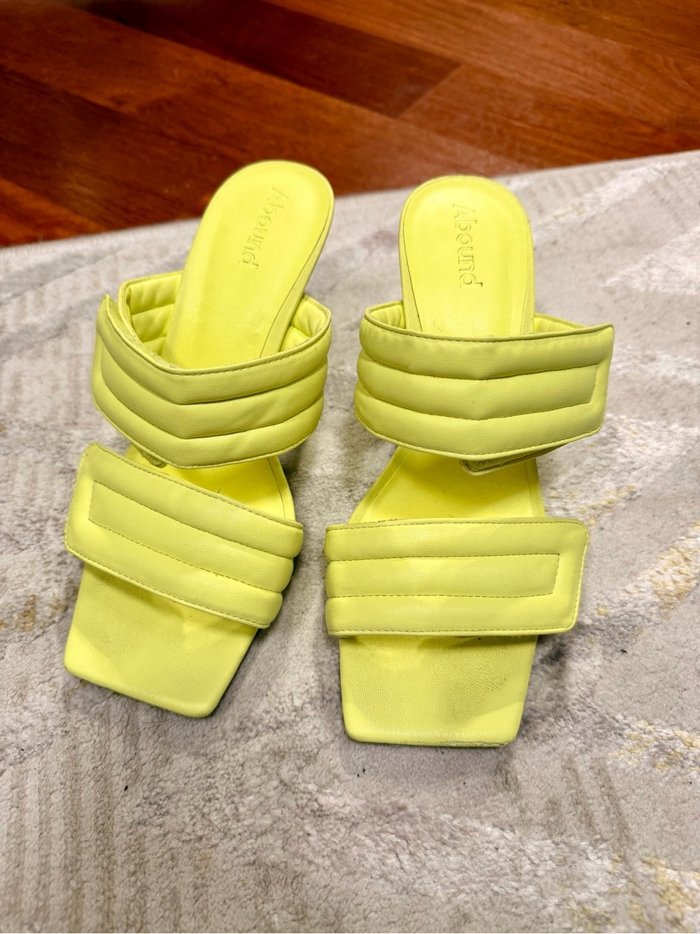Abound Neon Yellow Double-Strap Slide Mules